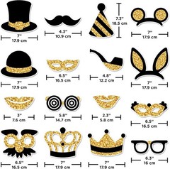 Elegant Black & Gold Birthday Photo Booth Props – Perfect for Stunning Memories