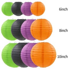 Halloween Paper Lanterns Black Purple Orange Green purple orange black green