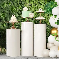 3x Cylinder Plinth Pillars Dessert Pedestals Cake Stand Multipurpose Banquet