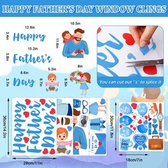 6 Sheets Father’s Day Window Clings Happy Father’s Day Best Dad I Love Dad