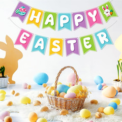 Easter Decorations – Happy Easter Banner | Bunny Party Decorations for Indoor Ou