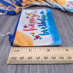 Happy Birthday BOHO Small Recycled Gift Pouches – Natural Life Lot of 10