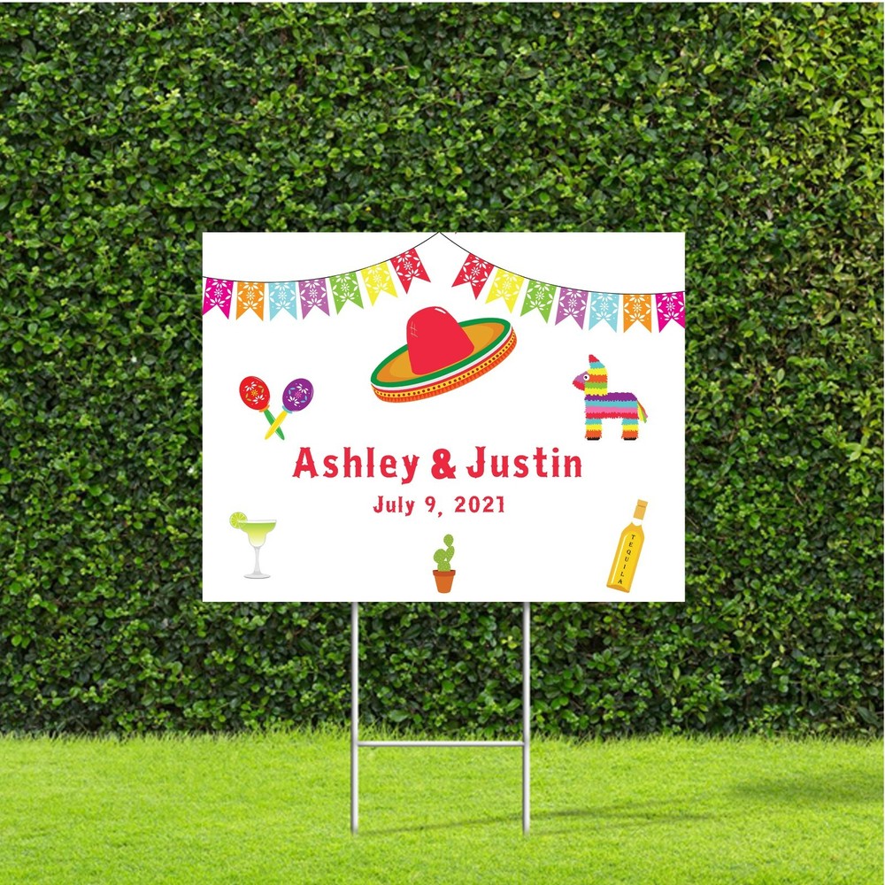 Mexican Fiesta Themed Yard Sign Great for Wedding Birthday Bridal Shower