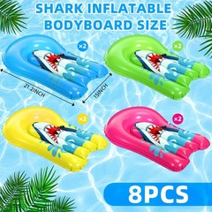 8 Pcs Shark Inflatable Bodyboards for Water Slides, Shark Inflatable Surfboar…