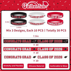 Graduation Decorations : Congrats Grad Wristband Silicone Bracelets – Graduation