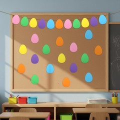 Large Foam Easter Egg Cutouts 6 Inch Colorful Bulletin Board Decor 48 PCS