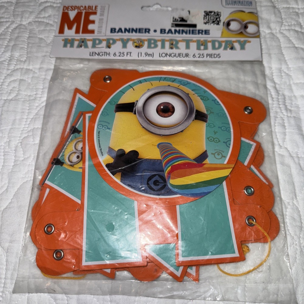 Despicable Me 2 Happy Birthday Letters Banner 6.25’ Long Minion