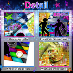 Disco Backdrop Back to 70s 80s 90s Dance Party Decorations Banner Let’s Boogie B