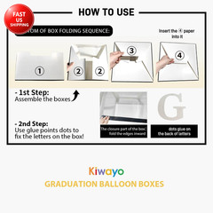 2026 Graduation Party Decorations Balloon Boxes with Black Gold Balloons Kit- 4P