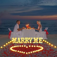 Stunning 2031-pc Marry Me Proposal Set with Letters, Candles & Rose Petals