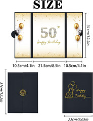 50Th Birthday Decorations Men Women, Black Gold 50Th Birthday Guest Book Jumbo C