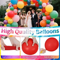 120 Balloons Rainbow Thickened 12 Inch, Assorted Color Latex Balloons Made Wi…