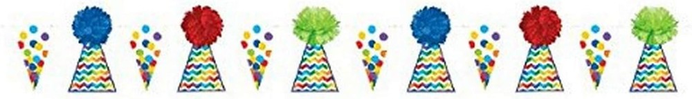 Bright Birthday Chevron Stripes Colors Party Hanging Decoration Fluffy Garland