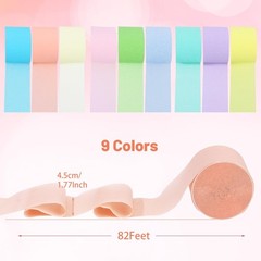 9 Rolls Easter Pastel Crepe Paper Streamers 1.77 Inch x 82 Ft Party Decor