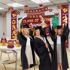 Graduation Decorations 2026 Maroon and Gold Graduation Party Decor Set includ…