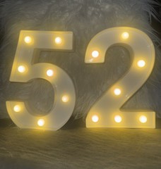 Light Up Marquee Numbers 25/52 LED Battery Operated Birthday Party Decor
