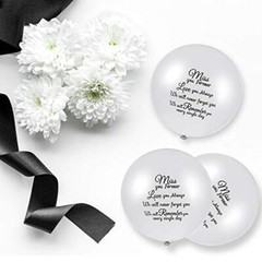 60 Pieces White Memorial Balloons Funeral Helium Remembrance Balloons Memorial