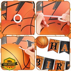 Adecortalk Basketball Birthday Banner