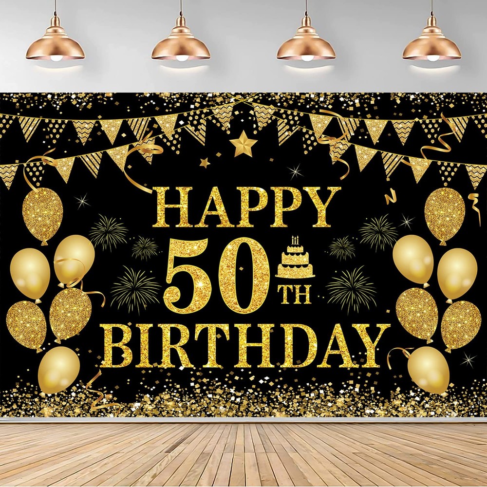 50th Birthday Decorations for Men Women – Happy 50th Birthday Banner Party De…