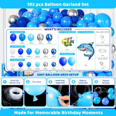 Under the Sea Birthday Party Decorations, Ocean Theme Decorations Kit for Kids