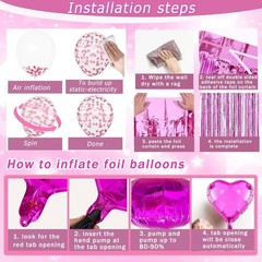 Hot Pink Birthday Decorations for Women with White Hot Pink Light Pink Foil Bal