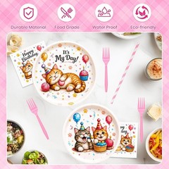 Cat Themed Birthday Decorations Set NEW