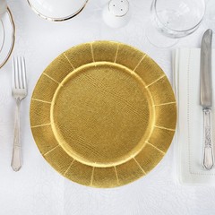 Gift Boutique 24 Disposable Gold Round Charger Plates 13 Dinner Table Serving…