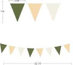 32Ft Sage Green Party Decorations Olive Tan Brown Beige Ceram