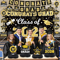 2026 Graduation Decorations Set – Class of 2026 Congrats Grad Backdrop Banner