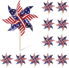 Patriotic Pinwheels Set, 12Pcs Yard and Garden Decor
