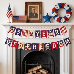 US 250th Anniversary Decorations – 250 Years of Freedom Banner Red White Blue…