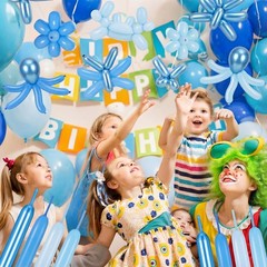 100 Pcs Long Twisting Balloons, Metallic Blue Pearl Blue Long Balloons for An…