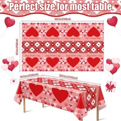 Valentine’s Day Decorations Set – Tablecloth and Backdrop Banner Bundle