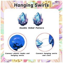 24 PCS Crystal Hanging Swirl Decorations Ceiling Streamers Colorful