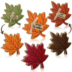 3PCS Thanksgiving Maple Leaf Wood Decor Fall Table Centerpiece Decorations
