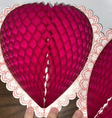 Vintage Style Beistle Valentine Heart Cupid Red White Honeycomb Centerpiece