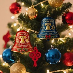 Celebrate 250th Anniversary with 2 Pack of Patriotic Acrylic Bell Ornaments