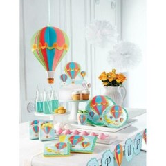 3D Hanging Hot Air Balloon Decoration Kids Party Celebration 16″ x 16.5″ x 16.5″