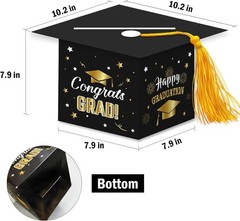 2026 Graduation Card Box with Tassel – Sturdy Cardboard Mortarboard Holder