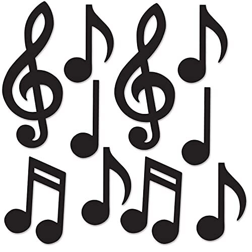 Beistle Mini Musical Notes Silhouettes (10 Pack), 5.5″-10.25″, Black