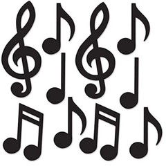 Beistle Mini Musical Notes Silhouettes (10 Pack), 5.5″-10.25″, Black