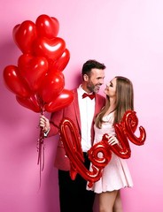 Anniversary Balloons Decorations,Happy Anniversary Banner,Red Heart Shaped Ba…