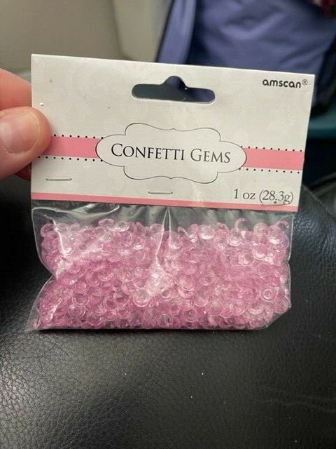 Amscan Pink Confetti Gems 1oz Bag New!