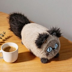 Cute Siamese Cat Plush Pillow Soft Fluffy Stuffed Kitty Cushion Home Decor