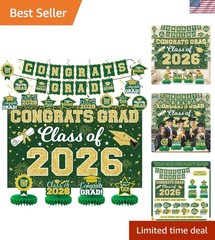 2026 Graduation Decorations Set – Class of 2026 Congrats Grad Backdrop Banner…