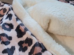 Oversized Leopard Print Sherpa Lined Pet Blanket 40″ x 60″