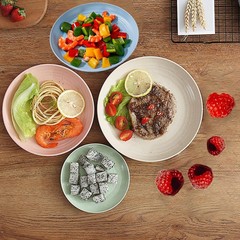 GZTFPQ Wheat Straw Plates, Unbreakable Dinner small size, multicoloured