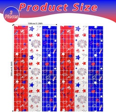 4Th of July Decorations, 2 Packs 3.3X6.6Ft 4Th of July Photo Backdrop Streamer，R