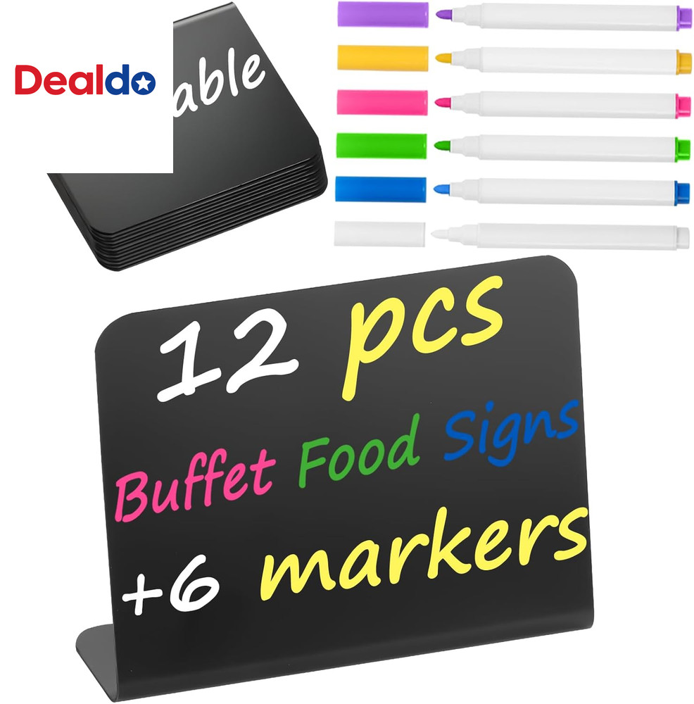 12 Pack 4″X3″ Small Food Labels for Party Buffet Food Signs for Birthday Bakery