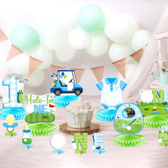 Golf Theme Party Honeycomb Centerpieces – 12Pcs Hole in ONE Golf Table Toppers D